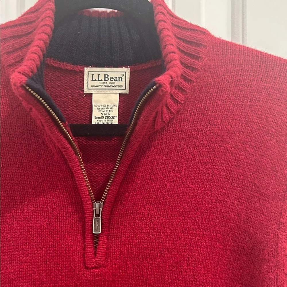 LL BEAN - Men's Burgundy 1/4 Zip Sweater